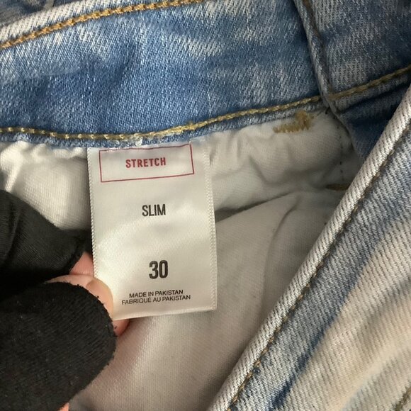 EXPRESS Denim Jean Distressed Slim Stretch Shorts Men Size 30 Pockets Stretch - Picture 9 of 10